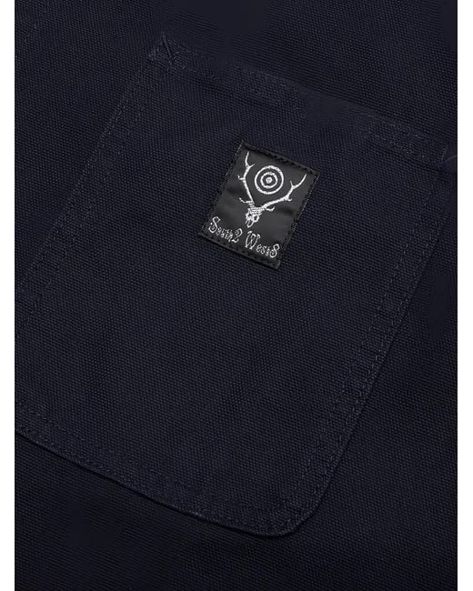 South2 West8 Blue Button-Up Jacket for men