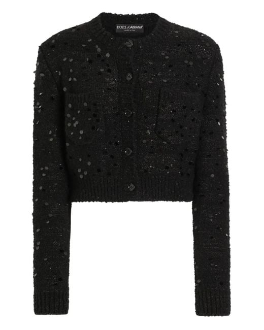Dolce & Gabbana Black Cardigan Mit Pailletten