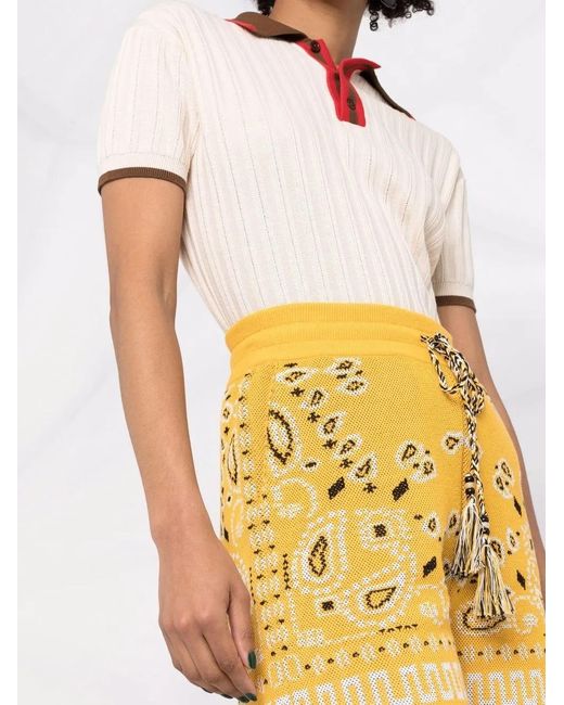 Alanui Multicolor Pique Bandana-print Shorts