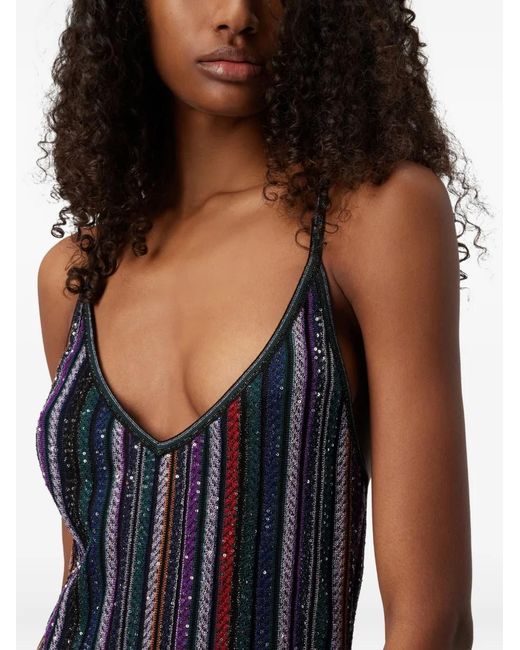 Missoni Blue Mini Dress With Interlaced Straps