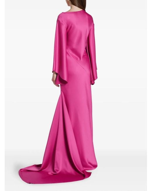 De La Vali Jurk Met Flared Mouwen in het Pink