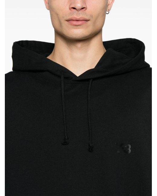 Y-3 Black French-Terry Hoodie for men