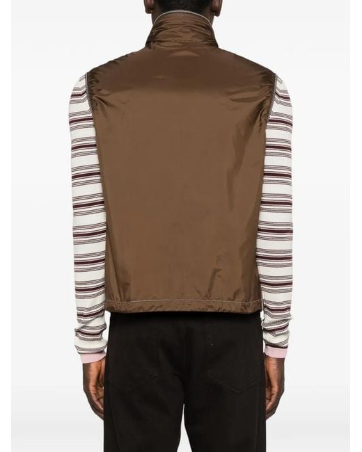 Moncler Brown Ansiei Zip Sleeveless Gilet for men