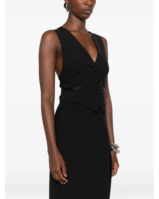 Dondup Black Crossover-Back Waistcoat