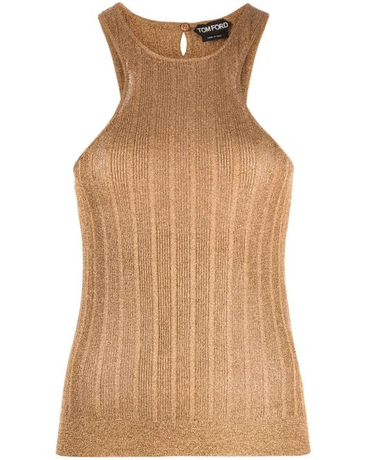 Haut Sans Manches À Effet Métallisé Tom Ford en coloris Natural