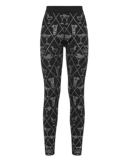 Philipp Plein ビジュートリム レギンス Black