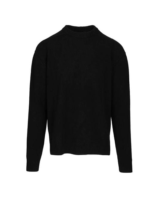 Rick Owens Black Boiled Knit Sweater for men