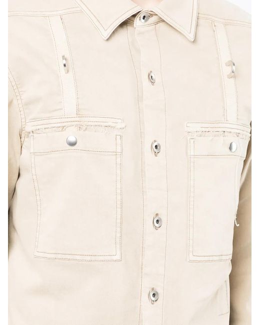 Giacca-Camicia A Maniche Lunghe di Rick Owens in Brown da Uomo