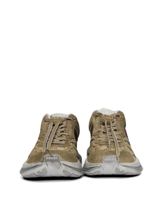 Gucci Brown Leather Sneakers for men