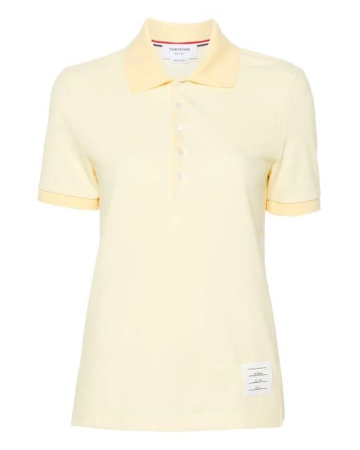 Polo Rayé À Patch Logo Thom Browne en coloris Natural