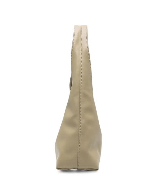 A.P.C. Gray Logo-Print Leather Tote Bag