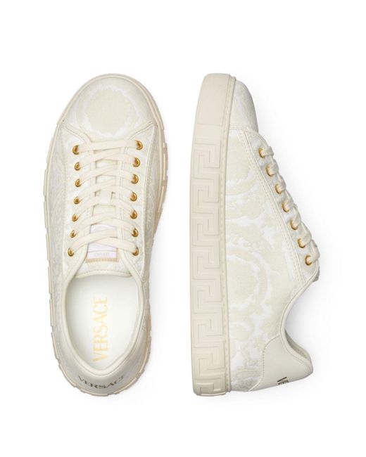 Versace White Barocco Greca Sneakers for men