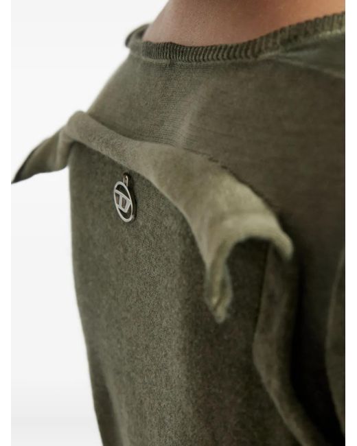 Pull Drapé À Col V DIESEL en coloris Green