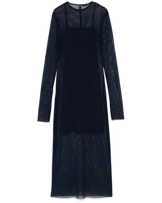 Givenchy Blue Polka-Dot Mesh Midi Dress