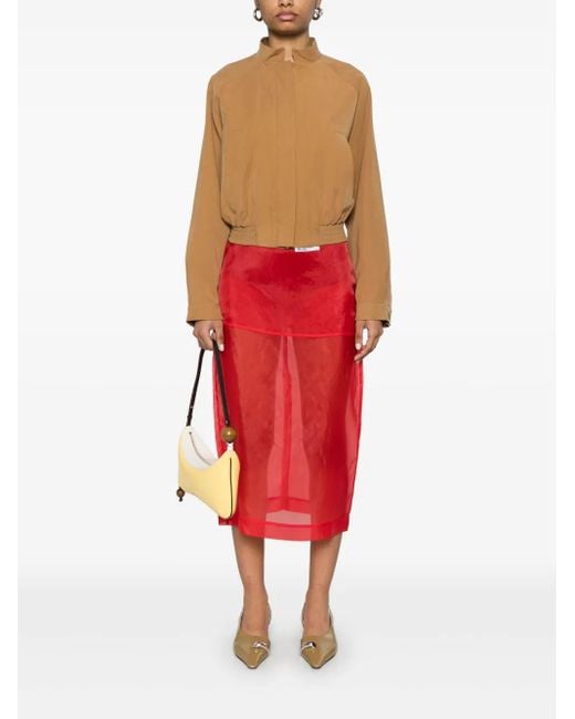 Gcds Natural Cropped Tailoring Bomber Jacket
