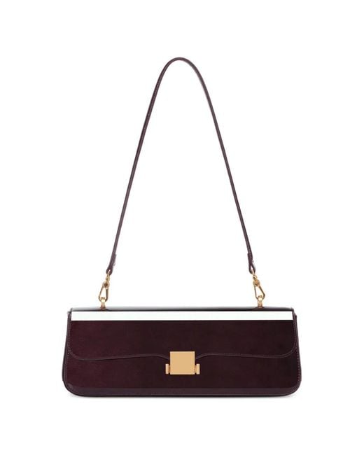 POTAMY White Square Mirror Leather Shoulder Bag