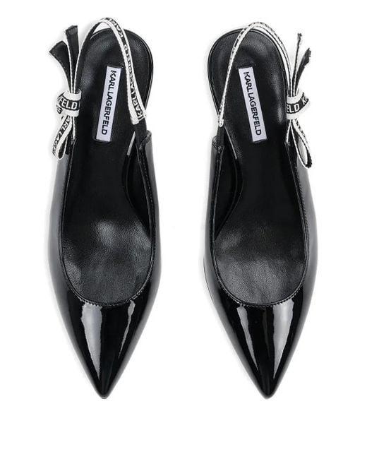 Karl Lagerfeld Black Sienna Slingback Pumps