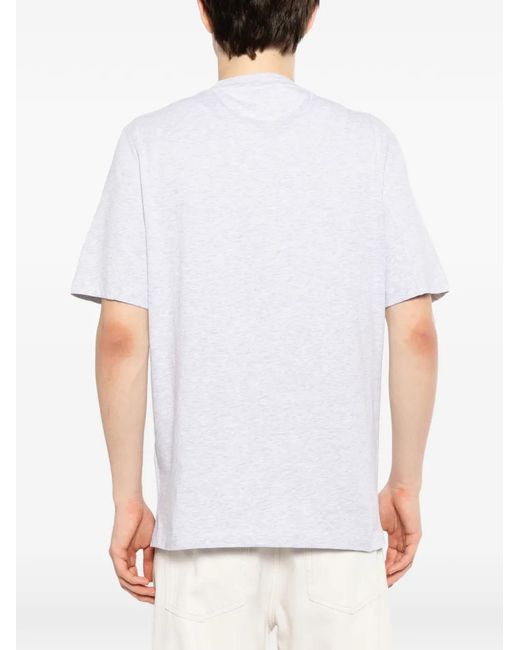Brunello Cucinelli White Jersey T-Shirt for men