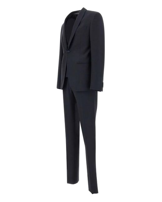 Corneliani Black Wool Suit for men
