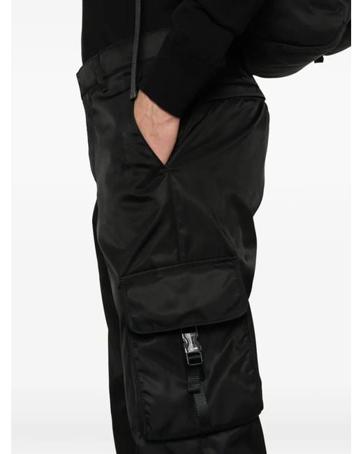 Pantalon À Plaque Logo Prada pour homme en coloris Black