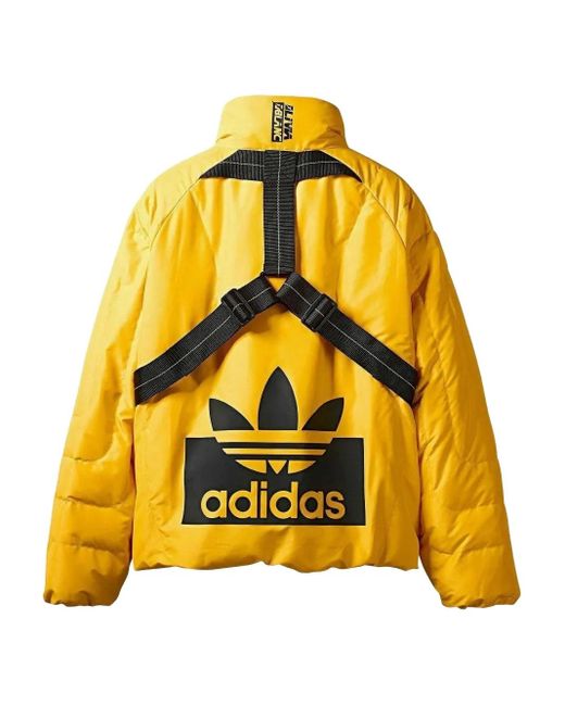 Adidas Yellow Quilted Buckle-Strap Jacket