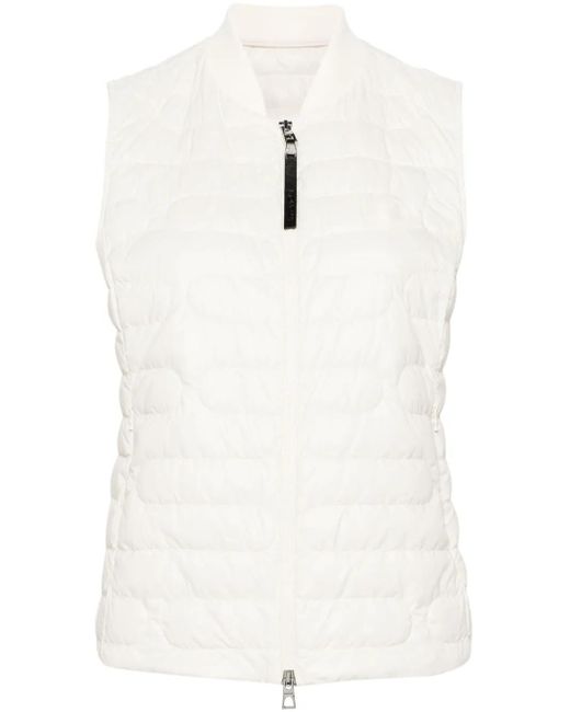 Moncler White Perille Quilted Down Gilet