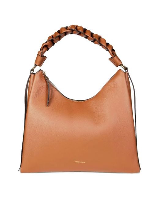 Coccinelle Medium Boheme Braided-handle Shoulder Bag Brown