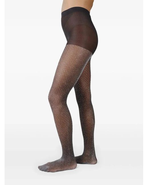 Swedish Stockings Black Casey Shimmery Fishnet Tights