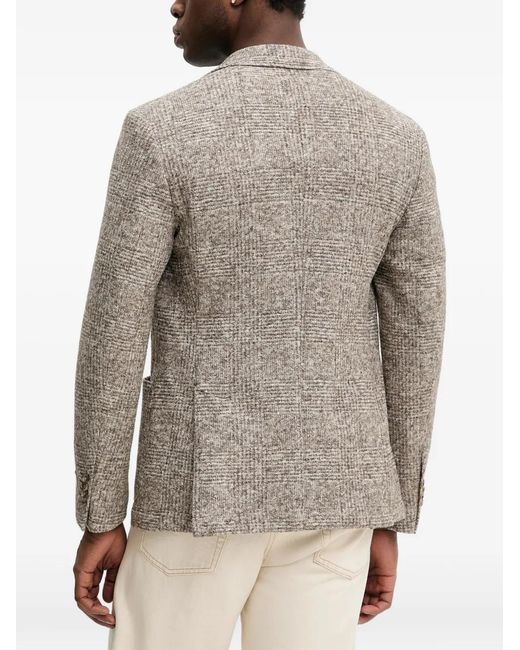 Gant Gray Checked Single-Breasted Blazer for men