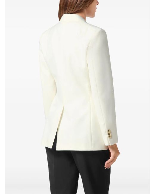 Philipp Plein White Marine-Fit Wool Blazer