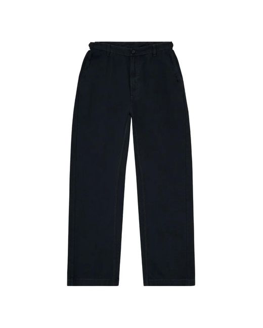 DIESEL Blue Pantalon En Coton Ripstop À Boucles Latérales for men