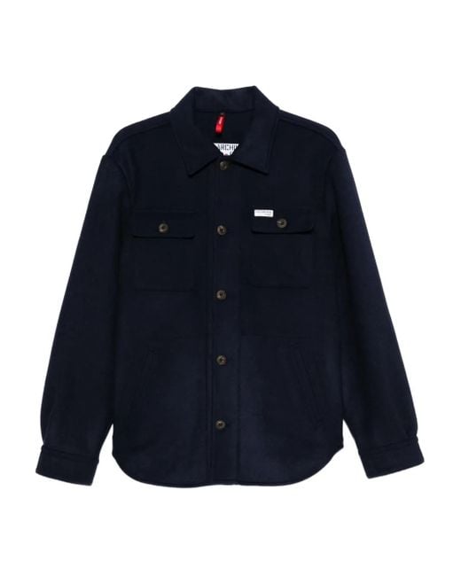 メンズ Fay フラップポケット シャツジャケット Blue