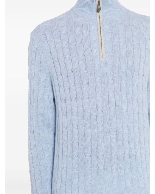 N.Peal Cashmere Blue Albemarle Cable-knit Cardigan for men