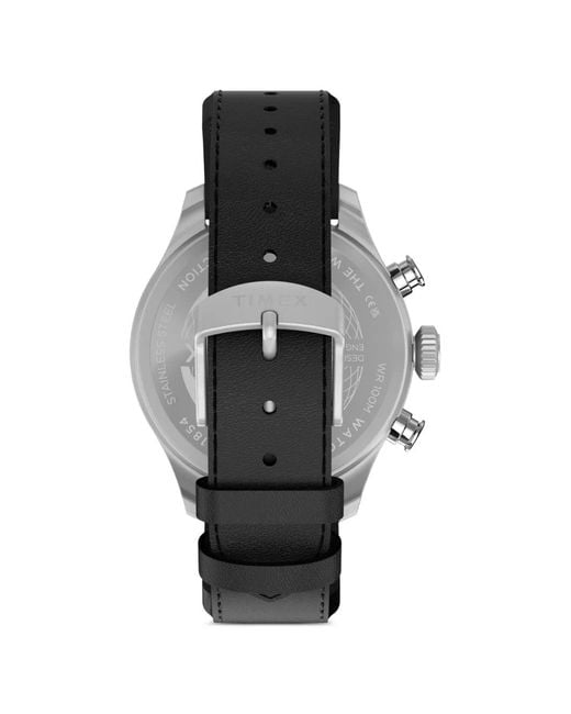 Timex Black Waterbury Ace Fly-Back 43Mm Watch for men