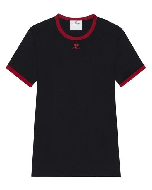 Courreges Black T-Shirts And Polos for men