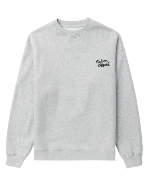 Maison Kitsuné Sweater Met Geborduurd Logo in het Gray