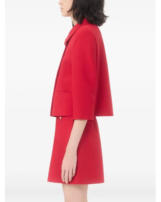 Valentino Garavani Red Crepe Couture Jacket