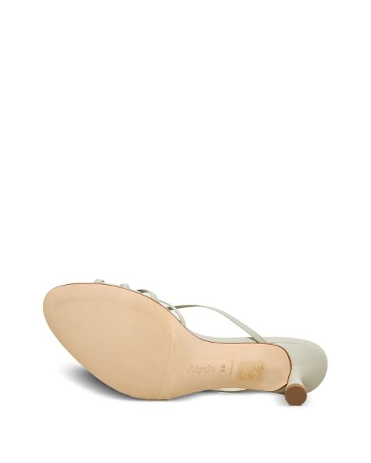 Aeyde Metallic Knotted Leather Heeled Sandals