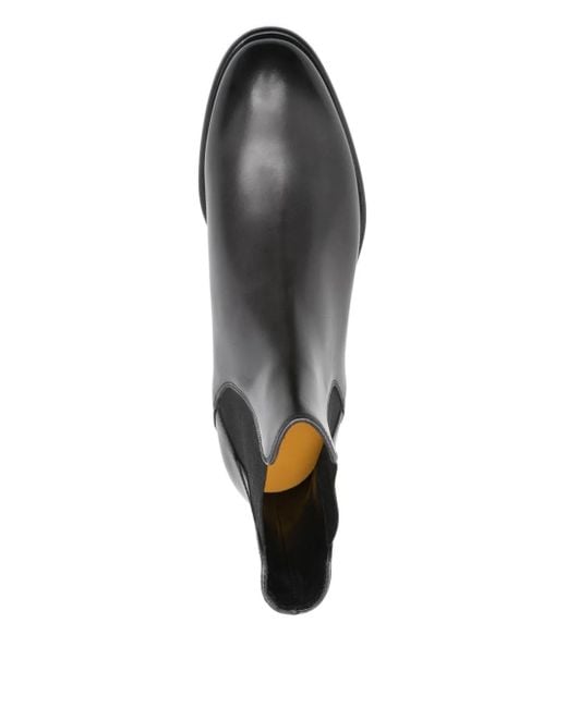 Doucal's Black Elasticated-Panel Leather Boots for men