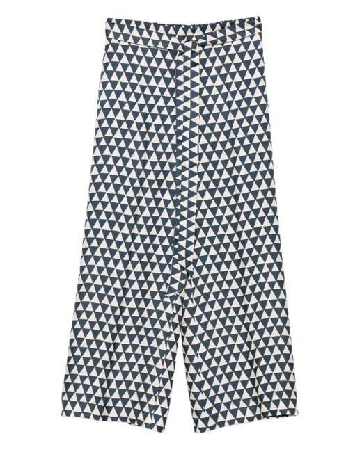 Pantalones Con Motivo Triangular Max Mara de color White
