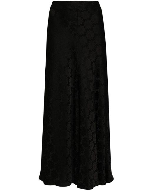 Stella McCartney Black Floral-jacquard Midi Skirt