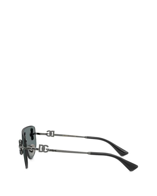 Dolce & Gabbana Gray Shield-Frame Sunglasses