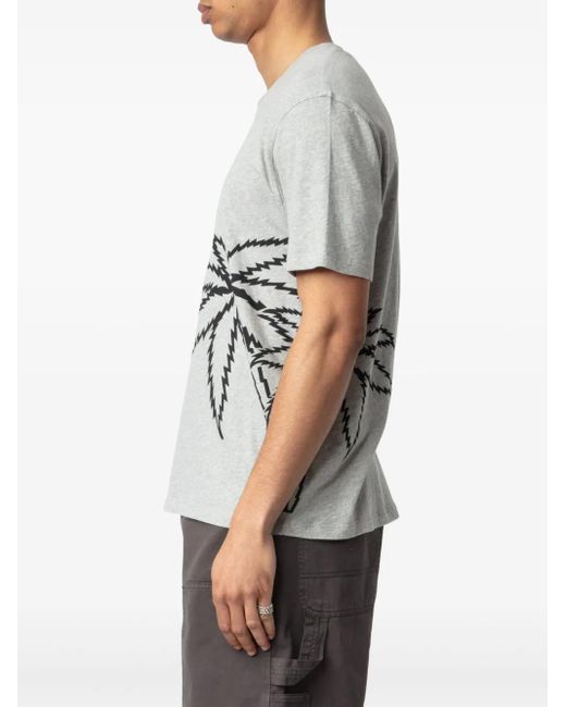 Zadig & Voltaire White Graphic-Print Organic-Cotton T-Shirt for men