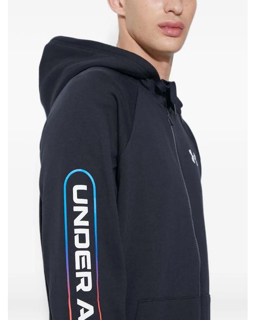 Under Armour Blue Zip Logo Hoodie for men
