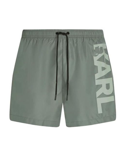 Bañador con logo Karl Lagerfeld de hombre de color Green