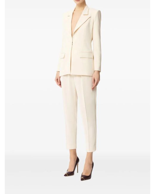 Elisabetta Franchi Natural Structured-Lapel Blazer