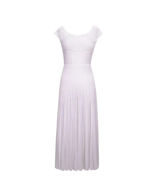Gemy Maalouf Purple Off-Shoulder Midi Dress