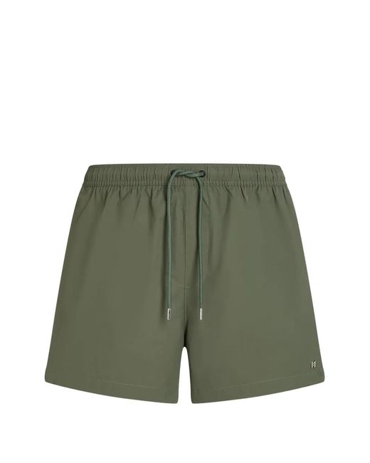Karl Lagerfeld Green Logo-Detail Swim Shorts for men