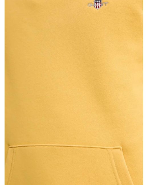 Gant Yellow Drawstring Pouch-Pocket Hoodie for men