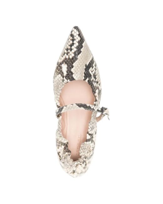 P.A.R.O.S.H. White Pointed-Toe Ballerina Shoes